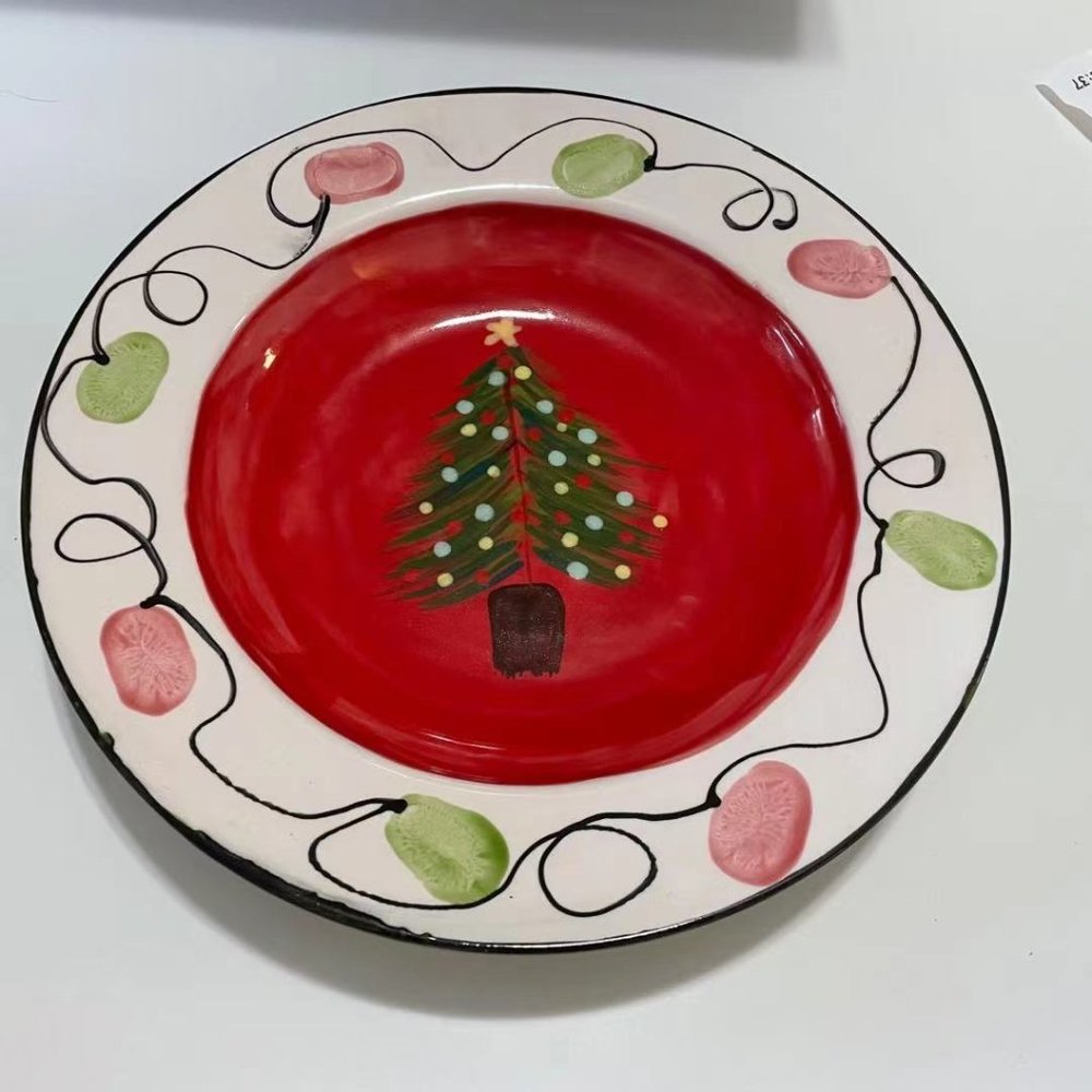 Hand-painted Christmas Tree Dish